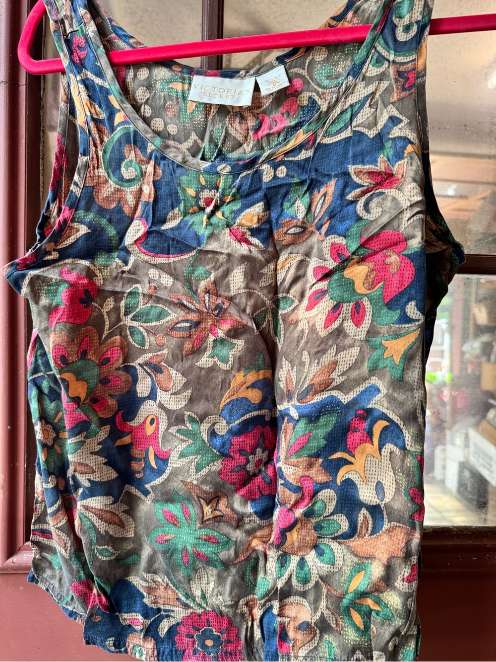 Victoria's Secret Floral Multicolor Tank Top 💯 silk